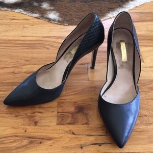 Black Leather Pumps